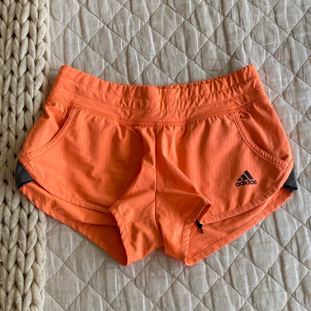Adidas Climate Women's Vibrant Orange Athletic Booty Shorts